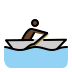 person rowing boat, dark skin tone